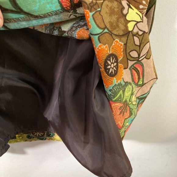 Womens Vintage Signature by Robbie Bee Dress Sleeveless Linen Blend Beaded Flora - Picture 6 of 7